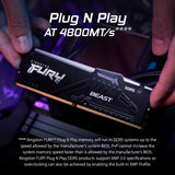 Kingston FURY Beast Negro RGB EXPO 16GB 6000MT/s DDR5 CL30 DIMM Memoria gamer para Ordenadores de sobremesa Kit de 2 - KF560C30BBEAK2-16