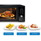 SAMSUNG MG23F301TCK/ET Microondas (Encimera, 23 l, 800 W, Botones, Giratorio, Retirable), Negro