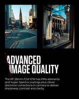 Canon Objetivo RF 28mm F2.8 STM - Lente Gran Angular, Fotografía de Paisajes, Viajes y Videoblogs, Diseño Pancake Compacto | Compatible Sistema EOS R