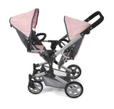 Bayer Chic 2000 - Cochecito para muñecas Linus Duo para niños de 4 a 8 años, Melange Gris Oscuro, Rosa, 690-81