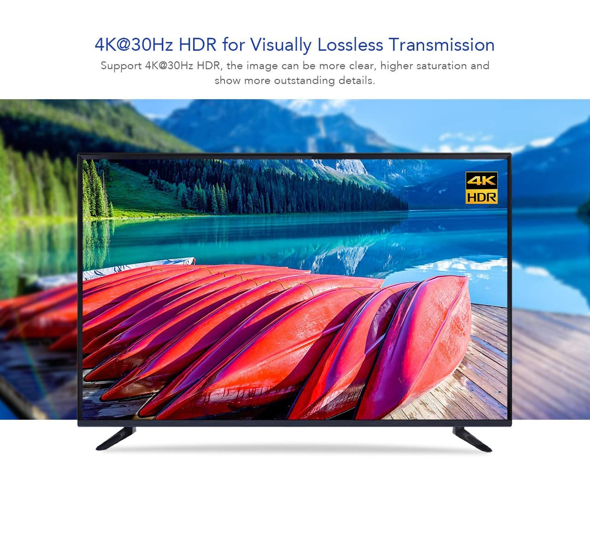 PremiumCord 4K HDMI 1-2 Splitter + Extensor vía Cat6/6a/7, Ultra HD 4K @ 30Hz a 70m, Carcasa Metálica, 2 Receptores con Fuente de Alimentación, Dolby TrueHD, 3D, EDID, CEC, HDCP2.2