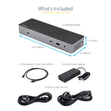 StarTech.com Docking Station Thunderbolt 3 o USB-C - 2x DisplayPort 1.4 4K 60Hz o 2x HDMI - 1x 8K - USB Tipo C - PD 96W (TB3CDK2DHUE)