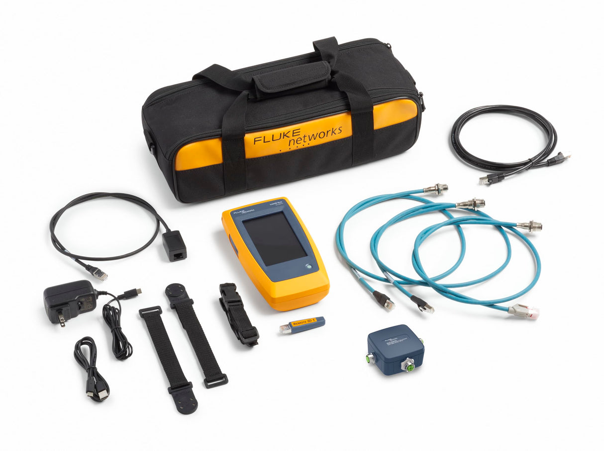 Comprobador de cable, red y WiFi LinkIQ™ 200 DUO de Fluke Networks con kit de Ethernet industrial, versión de la UE