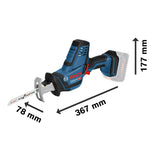 Bosch Professional 18V System GSA 18 V-LI - Sierra sable a batería (corte max. 250 mm, control de velocidad, sin batería, en L-BOXX)