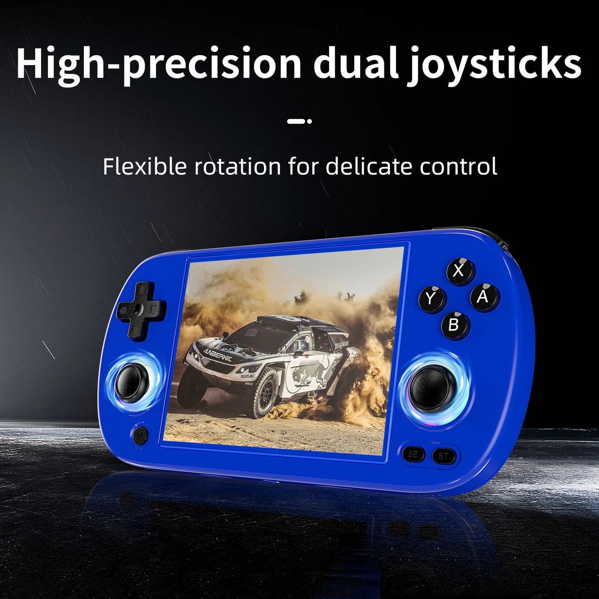 RG40XX H Consola de Juegos portátil, Consola de Juegos Retro con iluminación Joystick RGB, Pantalla IPS de 4 Pulgadas, Tarjeta TF 64G incorporada y Juegos 5571, Compatible con WiFi Blueto (Azul, 64G)