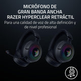 Razer Kraken V4 - Wireless Gaming Headset (3 Modes Connectivity, Triforce 40mm Drivers, 9-Zone RGB Earcup Lighting, Mix & Volume adjustments, THX Spatial Audio) Black