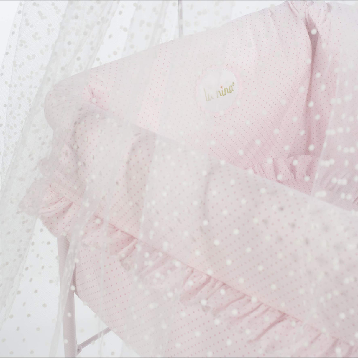 La Nina- Cuna con Dosel Topito Rosa muñecas, Color (Diset 65052)