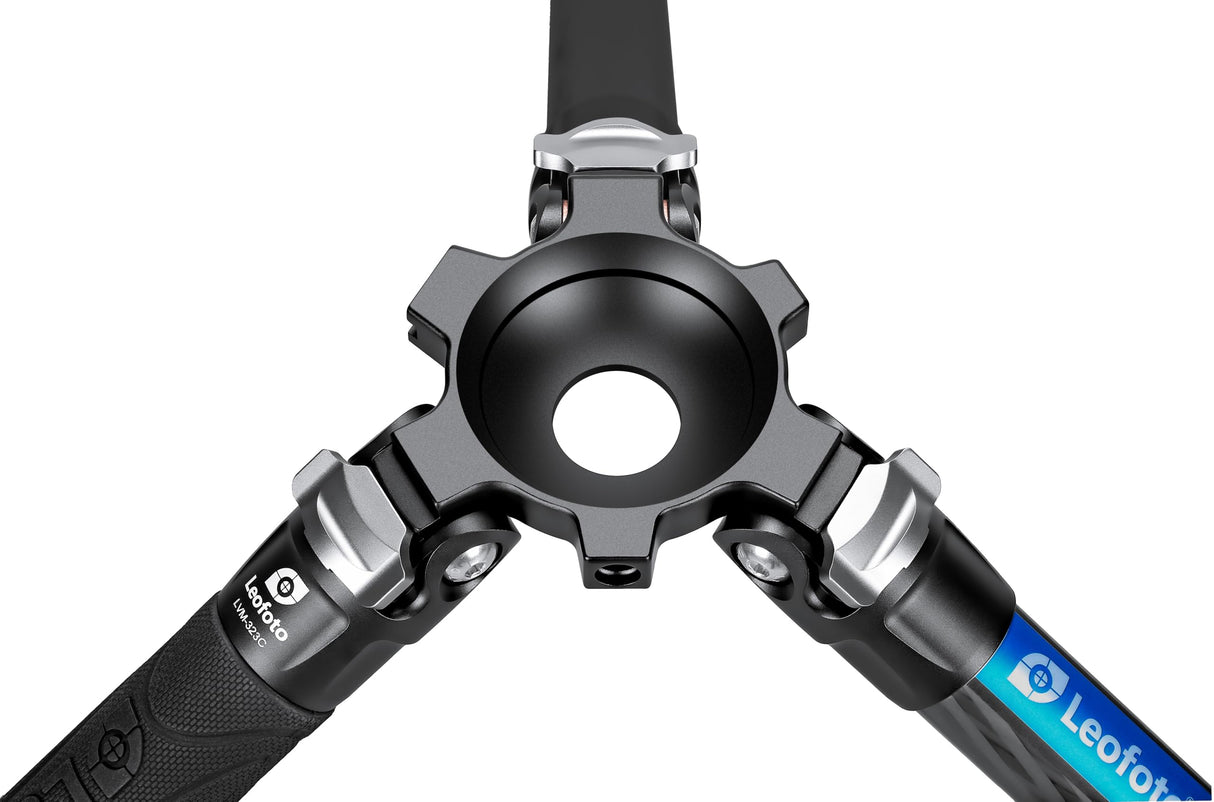 Leofoto - Manba - Trípode de Carbono para cámaras - Capacidad de Carga de 10 kg - Pies Extensibles - Altura mínima de 31 cm a una Altura máxima de 168 cm - LVM-323C + BV-15