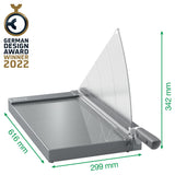 Leitz Precisión Guillotina Profesional de Papel A3 para Oficina, Corta 25 Hojas, Longitud de Corte 457mm, Cuchilla de Acero, Base de Cristal Resistente, Sistema de Protección y Guía de Corte, 90240000