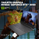 HP Victus 15-fb3021ns - Ordenador portátil Gaming de 15.6" FHD (AMD Ryzen 5-8645HS, 16GB RAM, 512GB SSD, NVIDIA GeForce RTX 3050, Sin Sistema Operativo) Gris - Teclado QWERTY Español