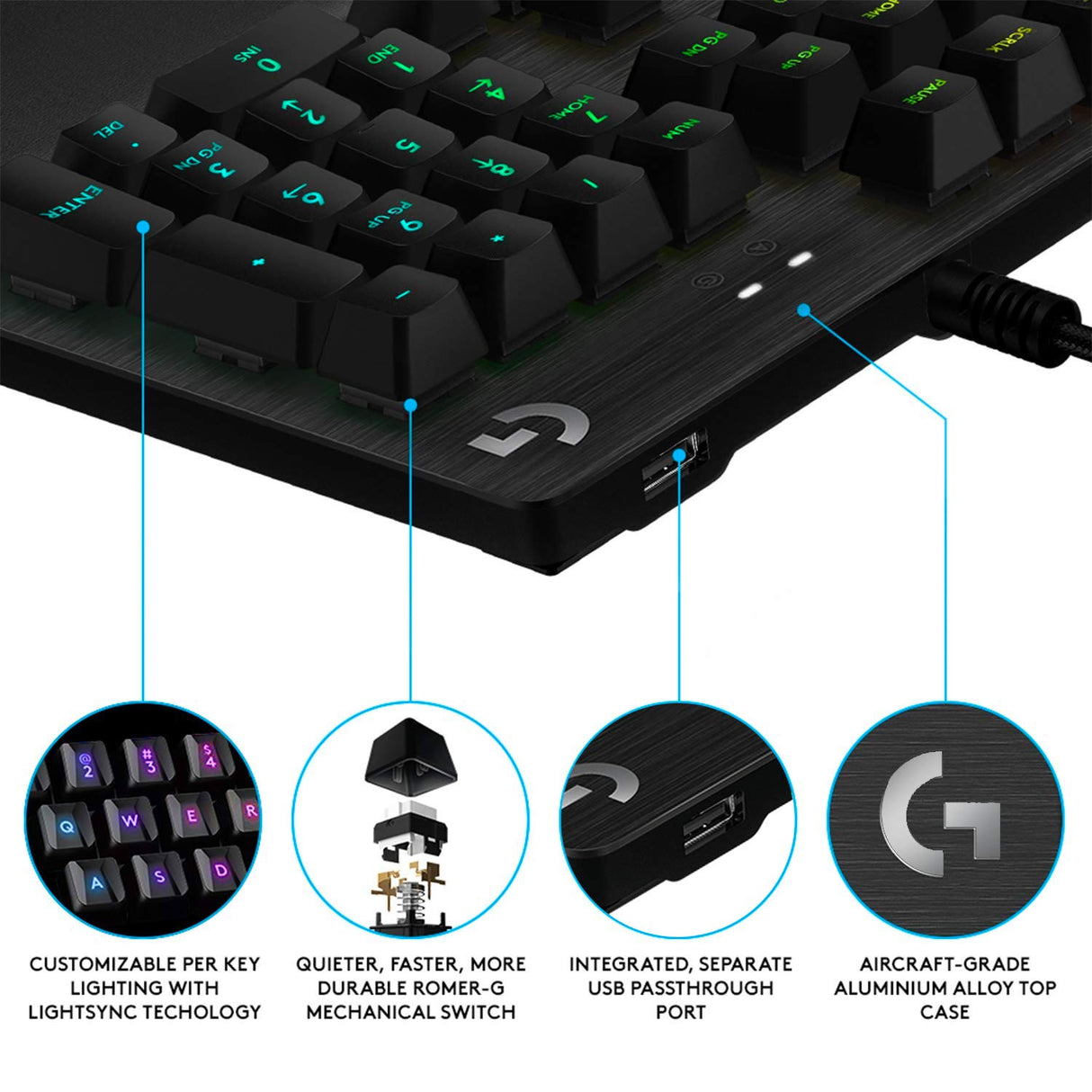 Logitech G512 Teclado para Juegos, Negro, Versión del Reino Unido