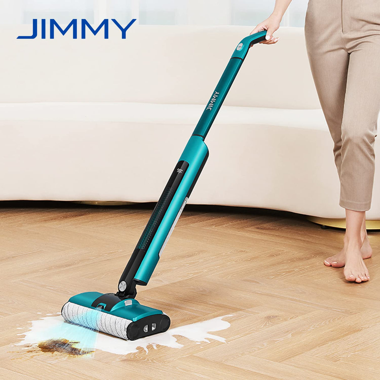Jimmy SF8 - Limpiador inalámbrico 2 en 1 con rodillo de cepillo doble y tanque doble, pantalla LED y sistema de autolimpieza, duración de la batería de 35 minutos