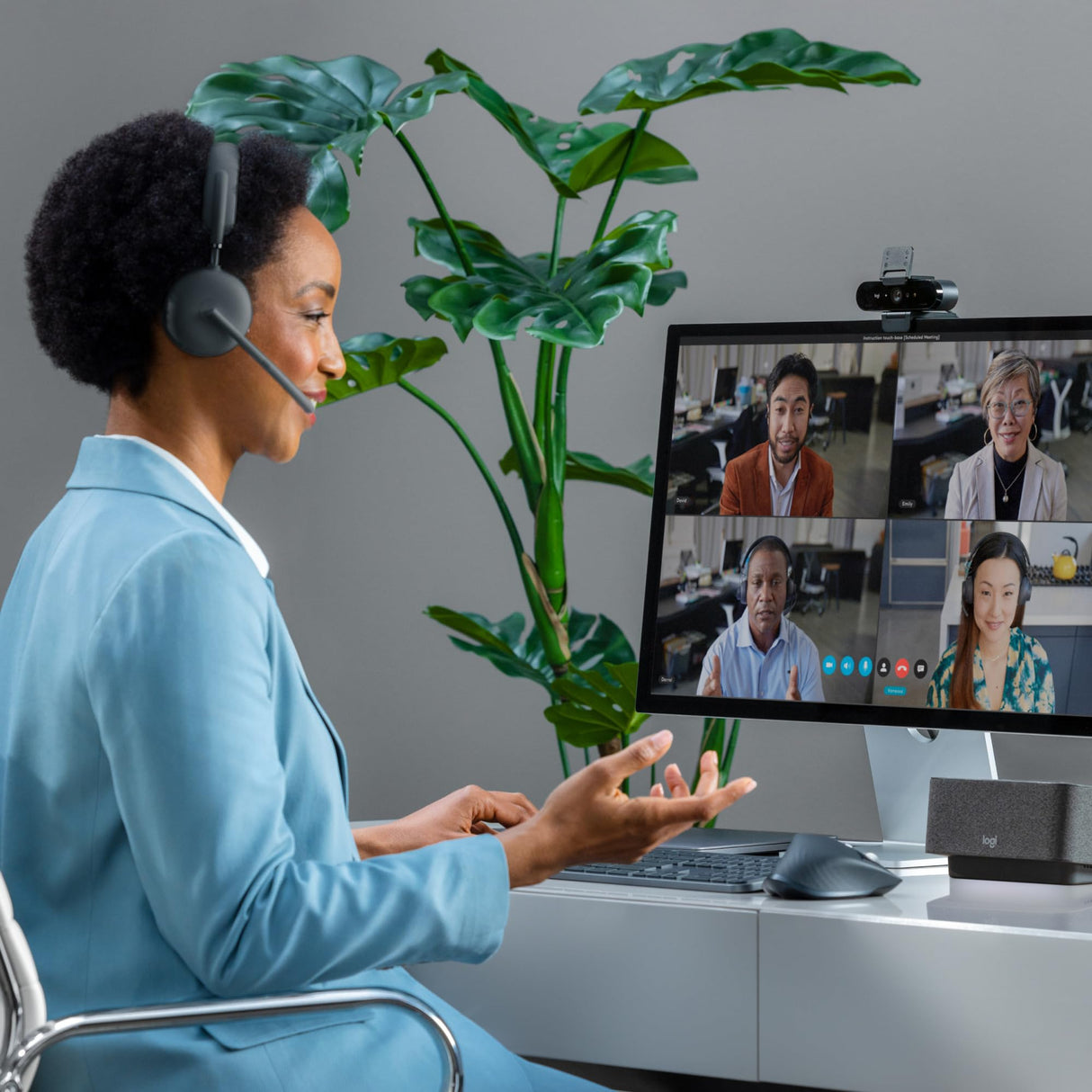 Logitech Zone Wireless 2, auriculares con micrófono con cancelación de ruido premium con ANC híbrida,Certified for Microsoft Teams sobre Bluetooth nativo Fast Pair, diseñado para portátiles Intel Evo