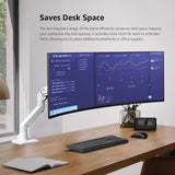 BEWISER Brazo de Monitor Resistente Ultra Ancho para Pantallas de 34 a 49 Pulgadas y Nuevas de 57 Pulgadas, Capacidad de Peso de hasta 44 Libras, Brazo Giratorio Ajustable de Altura de Movimiento