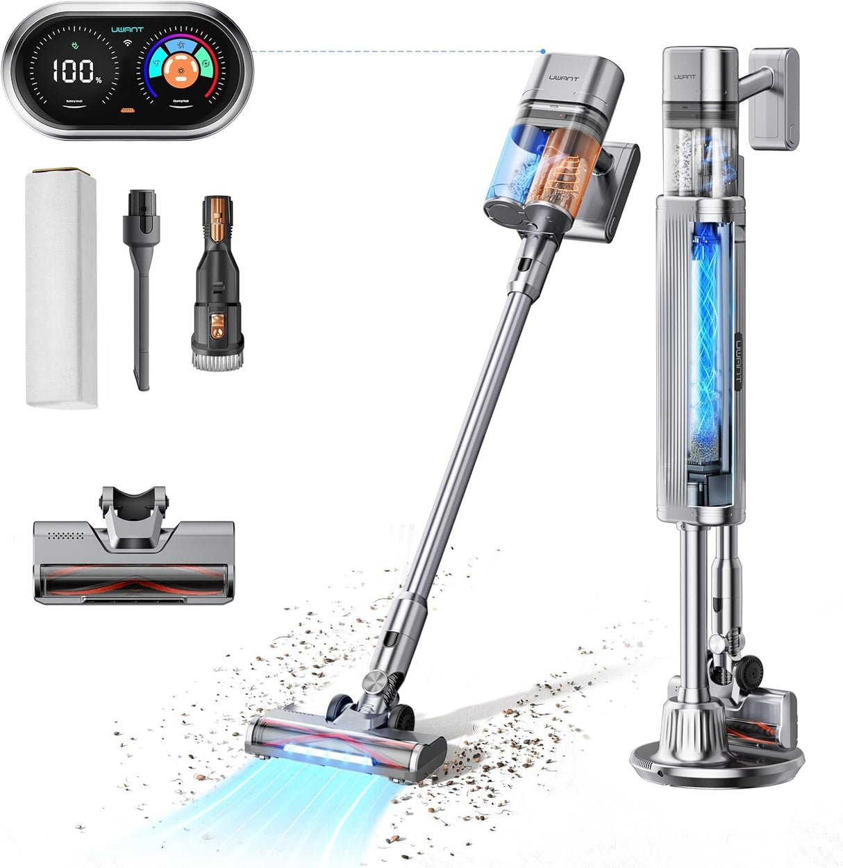 uwant V100 Aspiradora Alta Potencia Aspiradora Inalámbrico Cepillo Cepillo