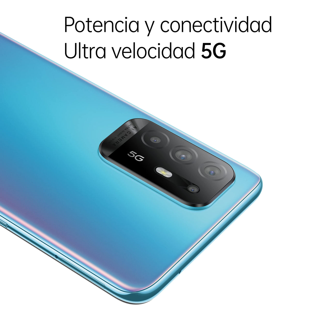 OPPO A94 5G + Pack de Regalo (USB 3.1 Type-C) - Smartphone 128GB, 8GB RAM, Dual SIM, Pantalla 6,43”, Cámara 48MP+8MP+2MP+2MP, Batería 4310mAh, Carga Rápida 30W – Azul