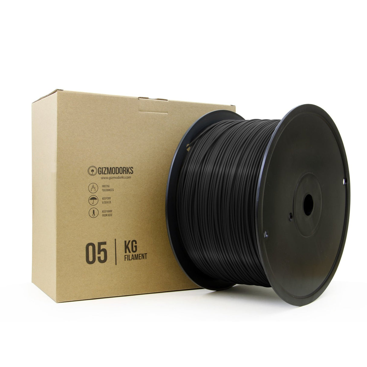 Gizmo Dorks Filamento PLA para impresoras 3D, 1,75 mm, 5 kg, color negro