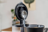 ZWILLING ENFINIGY Cafetera de filtro con jarra térmica de 1,25l, Cafetera con calentador, para 10 tazas, Función blooming, Acero inoxidable, Negro
