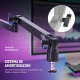 NEEWER Soporte Escritorio con Mic Brazo Perfil Bajo con Amortiguación, 360° Brazos Articulados Giratorios con Poste Elevado y Canales Gestión Cables para Micrófono, Podcast, Streaming, Zoom, MST002