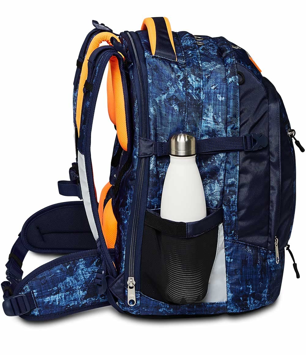 Seven Gang Mochila Ergonómica Ecológica, UPDOWN TWICE GRS DEEPLY INDIGO, Azul - Mochila de Escolares, Diario, Viaje, para niños, niñas, adolescentes - Maxi Capacidad