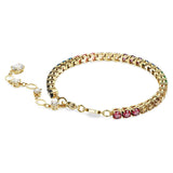 Swarovski Pulsera Tennis Matrix, Talla redonda, Multicolor, Baño tono oro