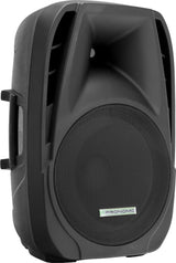 Pronomic PH15A Altavoz para Escenario y Conciertos, Altavoz PA Activo, Caja PA Móvil para Llevar, (Reproductor MP3 USB/SD/Bluetooth, 200 W RMS / 350 W Pico, Woofer de 15", Tweeter de 1,35"), Negro