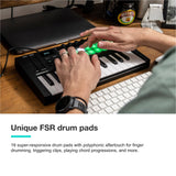 Novation Launchkey Mini 25 [MK4]: Controlador de teclado MIDI portátil, 25 teclas, USB e integración DAW. Modos Chord y Scale, pads de percusión, arpegiador y paquete de software de creación musical