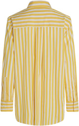 Tommy Hilfiger Camisa Mujer Poplin Easy Fit Oversized, Multicolor (STP Citronella), 38