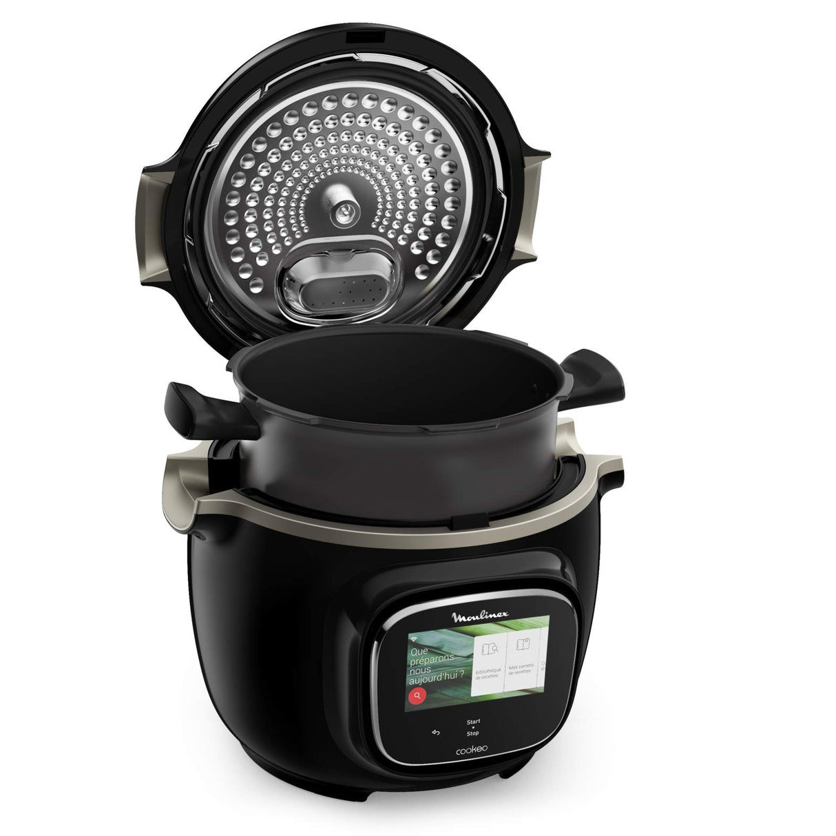 Moulinex Cookeo Touch Wi-Fi CE902 - Freidora de aire sin aceite, 1600 W, capacidad de hasta 6 personas (4 L), 6 programas automáticos, conexión Wi-Fi, libre de PFOA, fácil limpieza, color negro