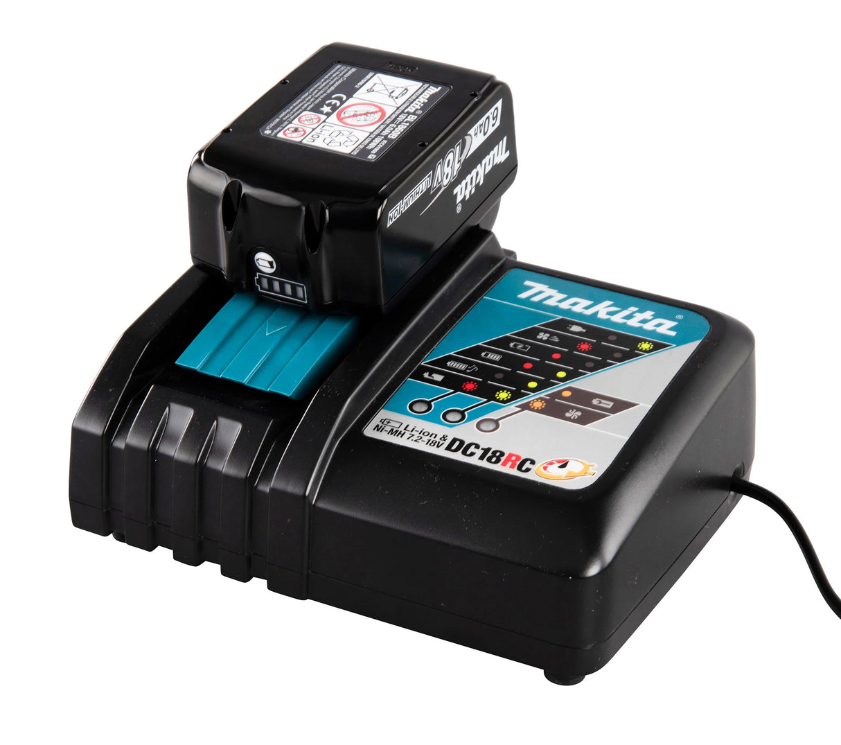 Makita 197570-9 Power Source Kit - Juego de 2 baterías para Herramientas eléctricas (con estación de Carga), Color Azul