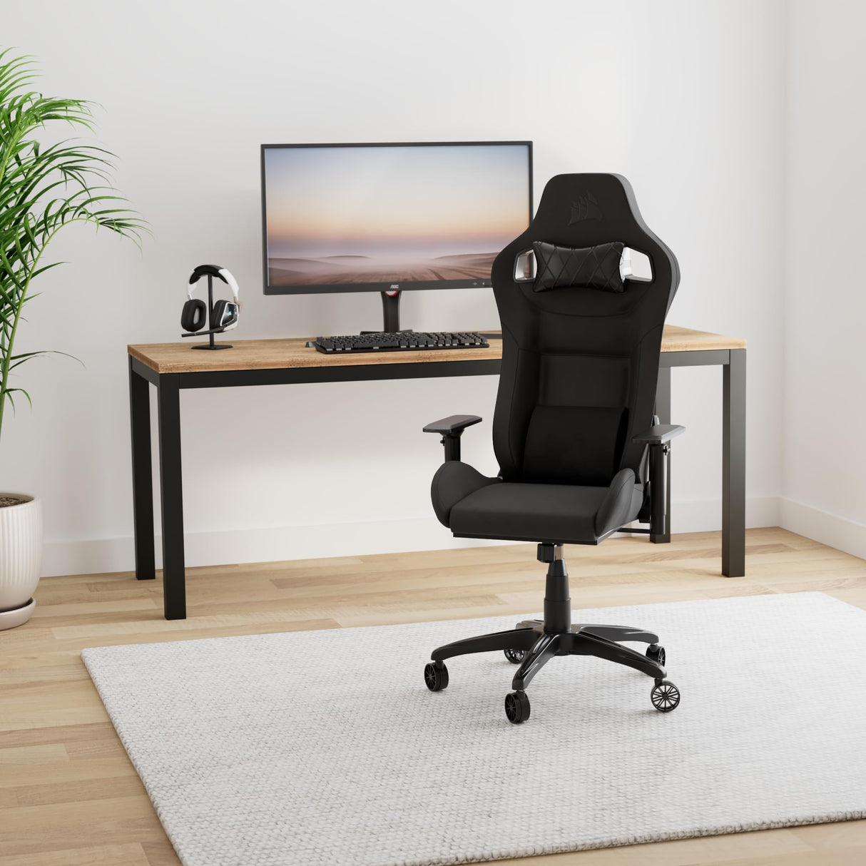 Corsair T3 Sillas de Gamer, Tela, Gris Oscuro, Talla única