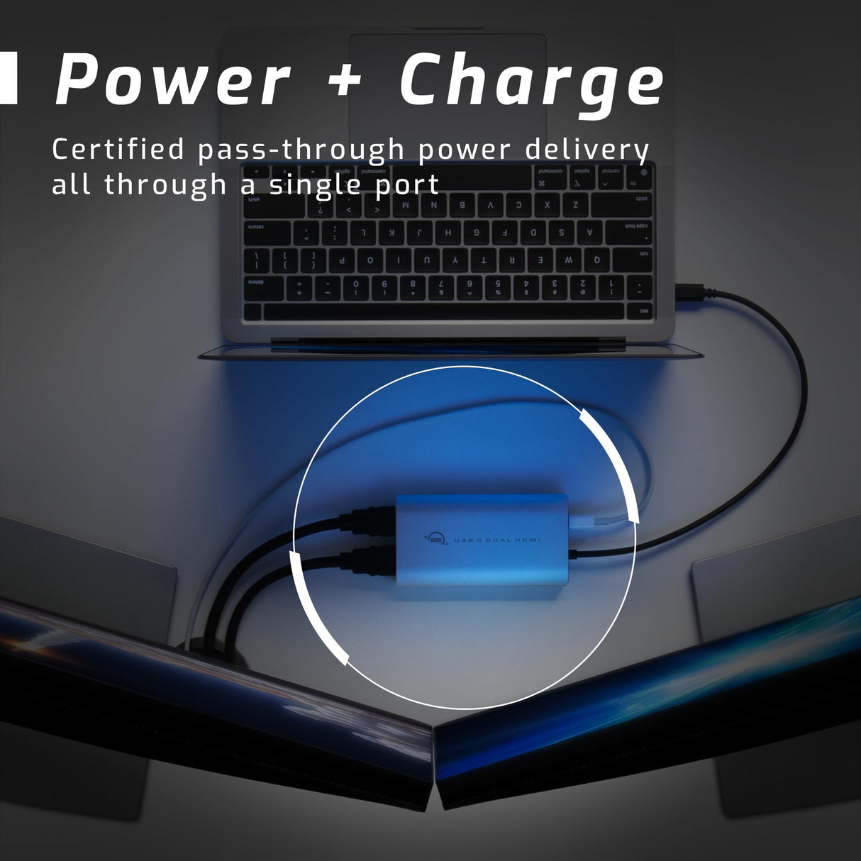 OWC Adaptador de pantalla USB-C dual HDMI 4K con DisplayLink, para Mac Apple Silicon M1 y M2 u otros Mac o PC con USB-C o Thunderbolt