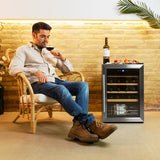 Cecotec Vinoteca - Nevera para Vinos - 24 Botellas Bolero GrandSommelier 2050 Inox Compressor. Temperatura ajustable de 5-18ºC, Alto rendimiento, Funcionamiento silencioso y sin Vibraciones