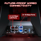 TP-Link BE19000 Tri-Band Wi-Fi 7 Gaming Router Archer GE800 | 12-Stream 19Gbps | 2×10G + 4×2.5G, USB 3.0 | Turbo Acceleration, Dedicated Gaming Port & Panel, RGB Lighting | EasyMesh,