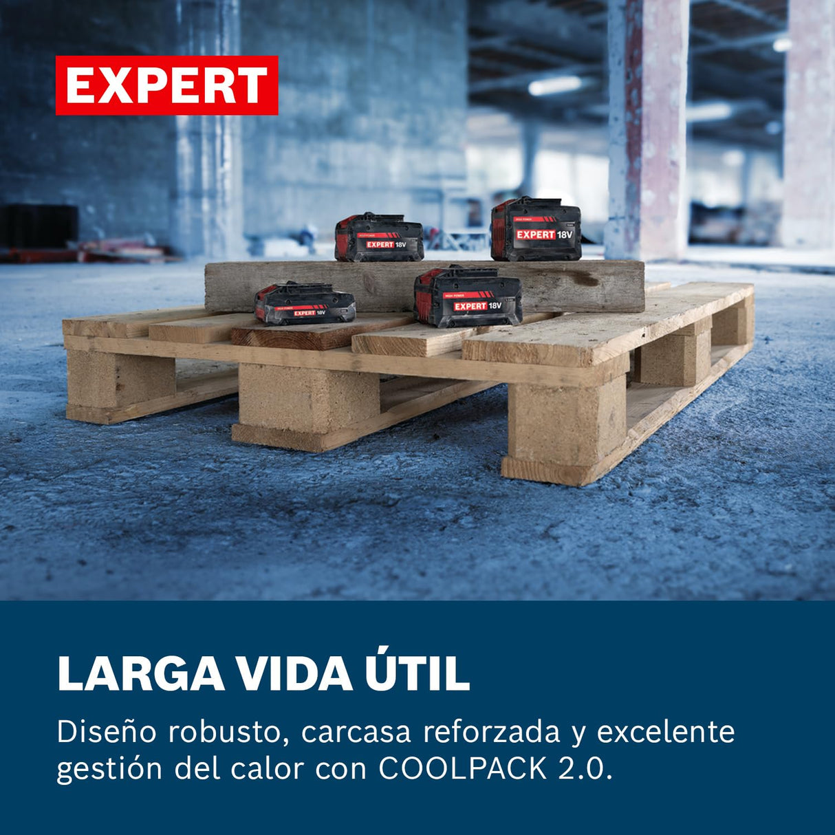 Kit de batería de alta potencia Bosch EXPERT 18V System: 4x EXBA 18V-55, L-BOXX 136