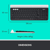 Logitech K780 RF Wireless + Bluetooth QWERTY Pan Nordic Gris, Color Blanco Teclado – Teclados (RF Wireless, Inalámbrico, Universal)