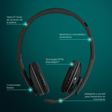 EPOS Auriculares con micrófono SENNHEISER C20 | Auriculares inalámbricos con batería de hasta 27 Horas y tecnología BrainAdapt™