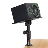 Gator Frameworks Soportes de escritorio con pinza para monitor de estudio y altavoz con superficie acolchada de espuma EVA, ángulo ajustable de 0° a 15° - Juego de 2 (GFWSPKSTMNDSKCMP)