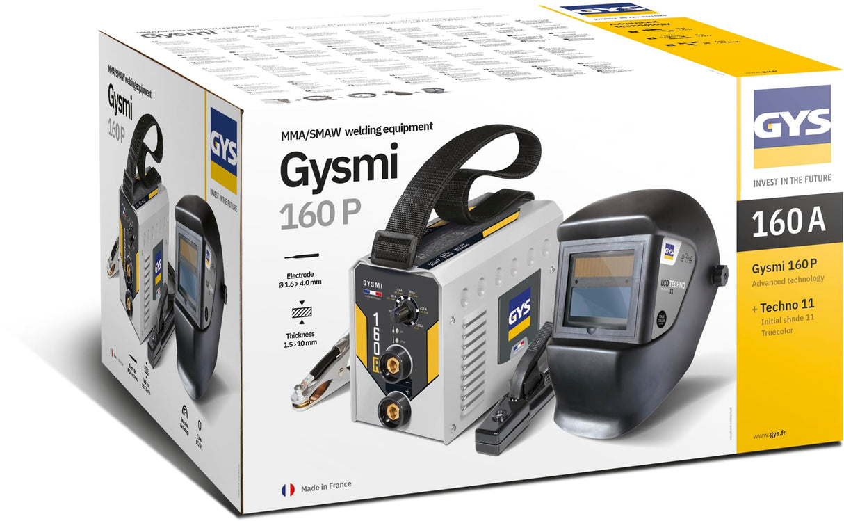 GYS Pack Inverter MMA 160P+Pantalla LCD Techno 11, 230 V