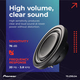 PIONEER TS-Z10LS4 | Subwoofer Superficial Serie Z de 25 cm (1300 W) 4 ohmios Bobina de Voz única