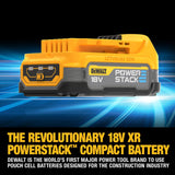 DEWALT DCK2050E2T-QW - Kit: 1x Taladro percutor 18V XR DCD805, 1 Destornillador de impacto de ¼" DCF850, 2 baterías Powerstack de 18V/1,7Ah DCBP034, 1 cargador rápido de sistema DCB115