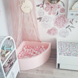 KiddyMoon 90X30cm/200 Bolas ∅ 7Cm Piscina De Bolas para Ninos Hecha En La UE, Rosa:Rosa Clr/Perla/Transparente