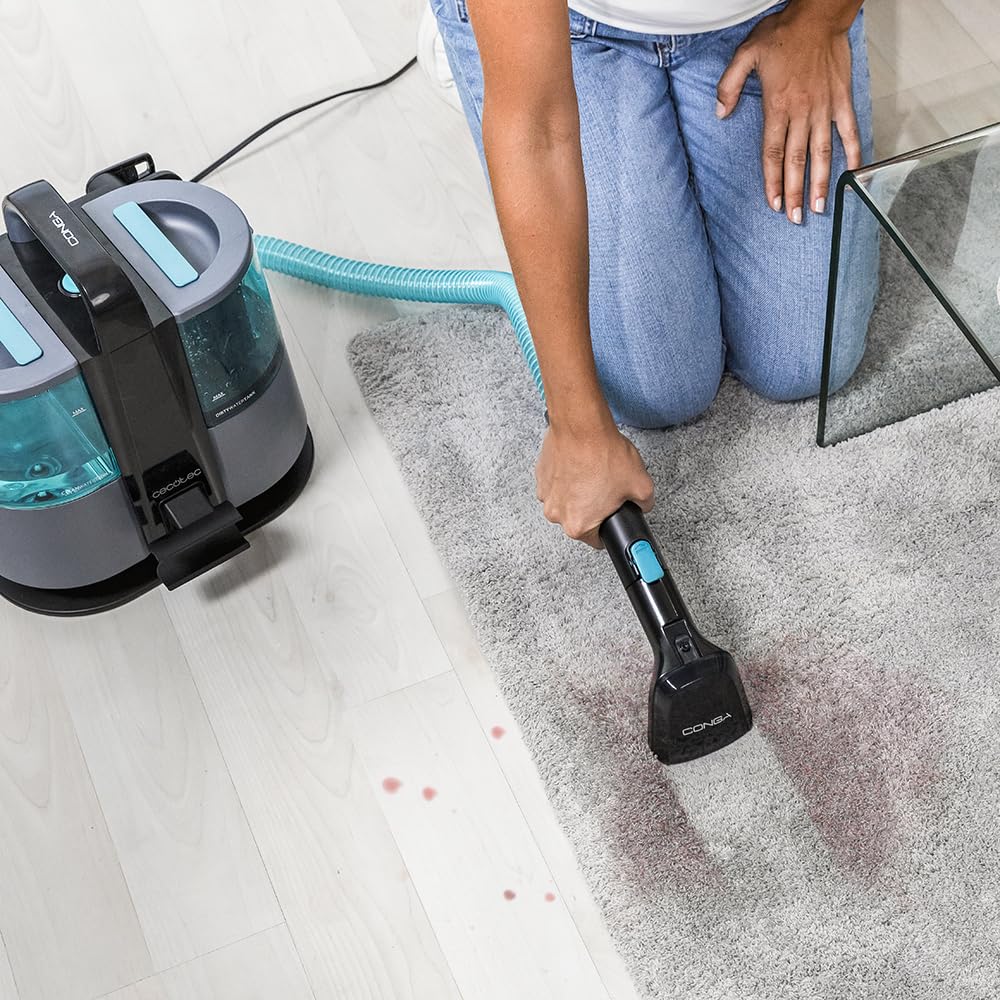 Cecotec Limpiador Aspirador de Tapicerías y Alfombras con Cable Conga 4000 Carpet&Spot Clean XL Advance. 600W, 14kPa, 2 Depósitos: Agua Limpia y Sucia, Pulverizador, Accesorio Ventanas y 3 Boquillas