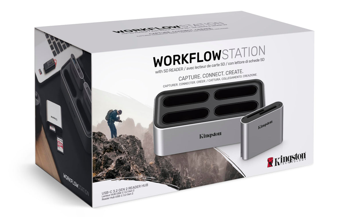 Kingston Workflow Station Dock y Lector de tarjetas SD USB-C 3.2 Gen2 Dual-Slot SD UHS-II - WFS-S
