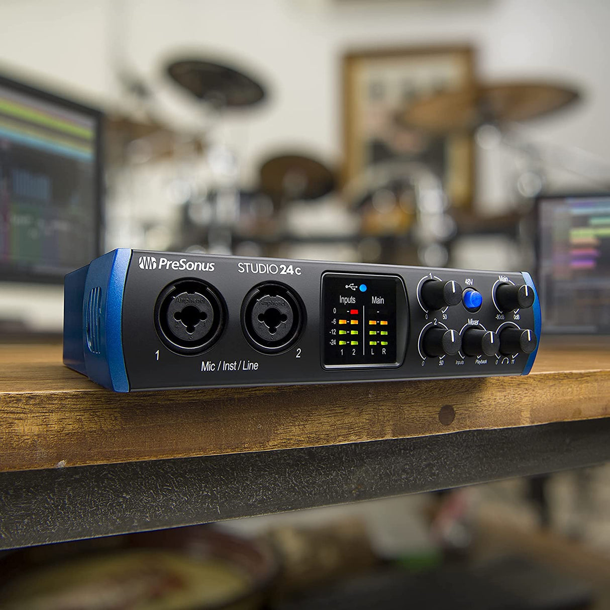 PreSonus Studio 24c, Interfaz de Audio USB-C, Para Grabación, Difusión, Podcasting con Paquete de Software incluido Studio One Artist, Ableton Live Lite DAW