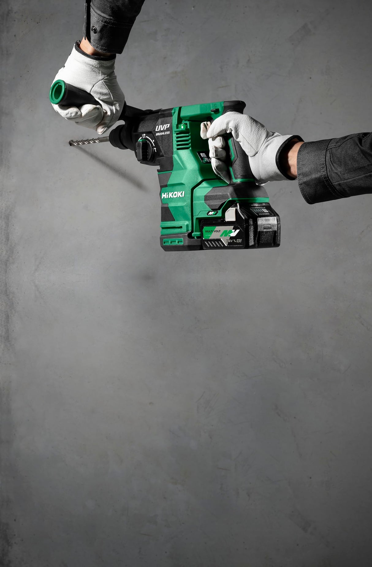HIKOKI DH3628DC - Martillo perforador y cincelador con batería (36 V, velocidad de ralentí 4300 min-1, energía de impacto: 3,2 J, sin escobillas, sin batería, cargador ni maletín de transporte)