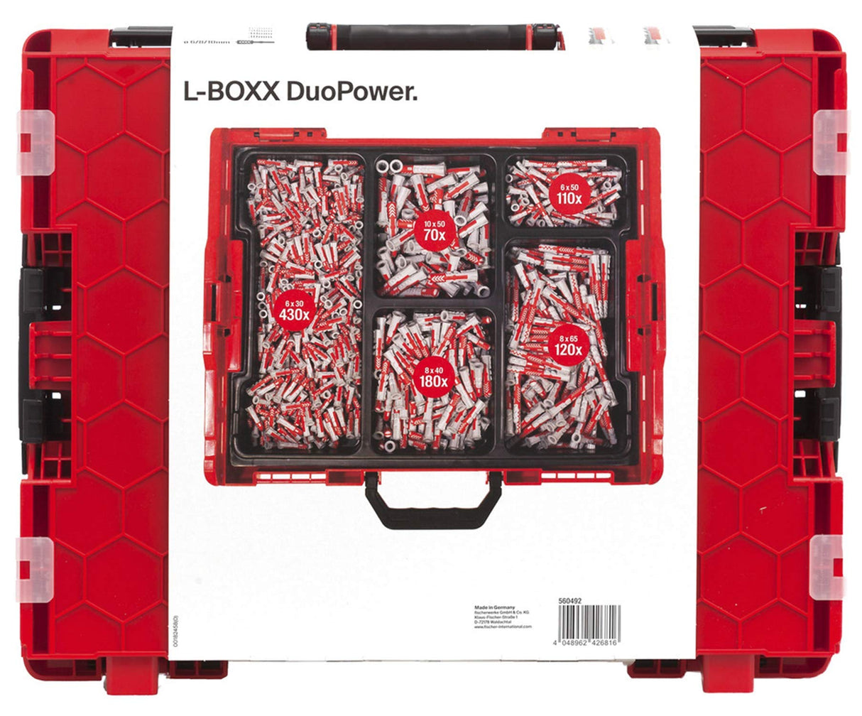 fischer Caja de tacos surtida, Rojo Y Gris, 910 uds