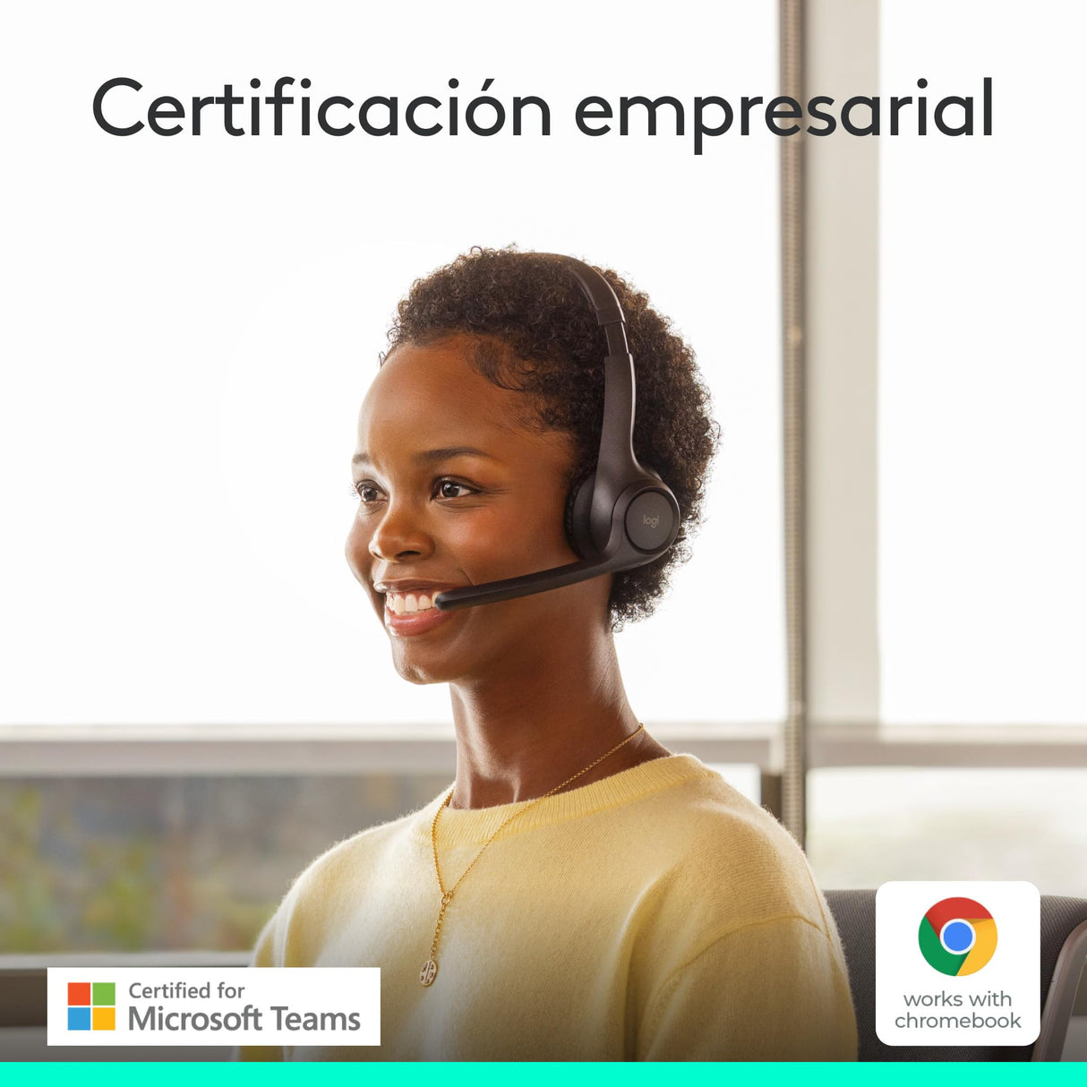 Logitech Zone 305 for Business, auriculares inalámbricos Bluetooth con micrófono, para Microsoft Teams, compatible con Windows, Mac, Chrome, Linux, iOS, iPadOS, Android - Negro