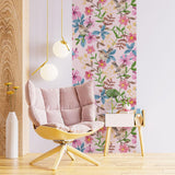 Ambiance - Adhesivo decorativo para papel pintado (300 x 60 cm), diseño de flores y gorriones