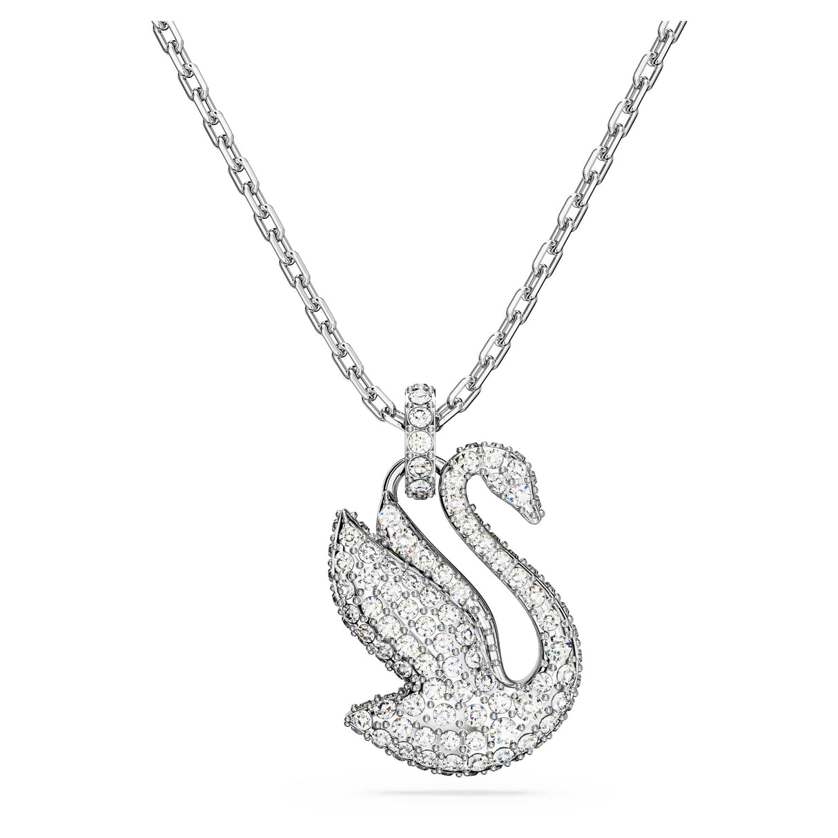 Swarovski Colgante Swarovski Iconic Swan, Cisne, Mediano, Blanco, Baño de rodio